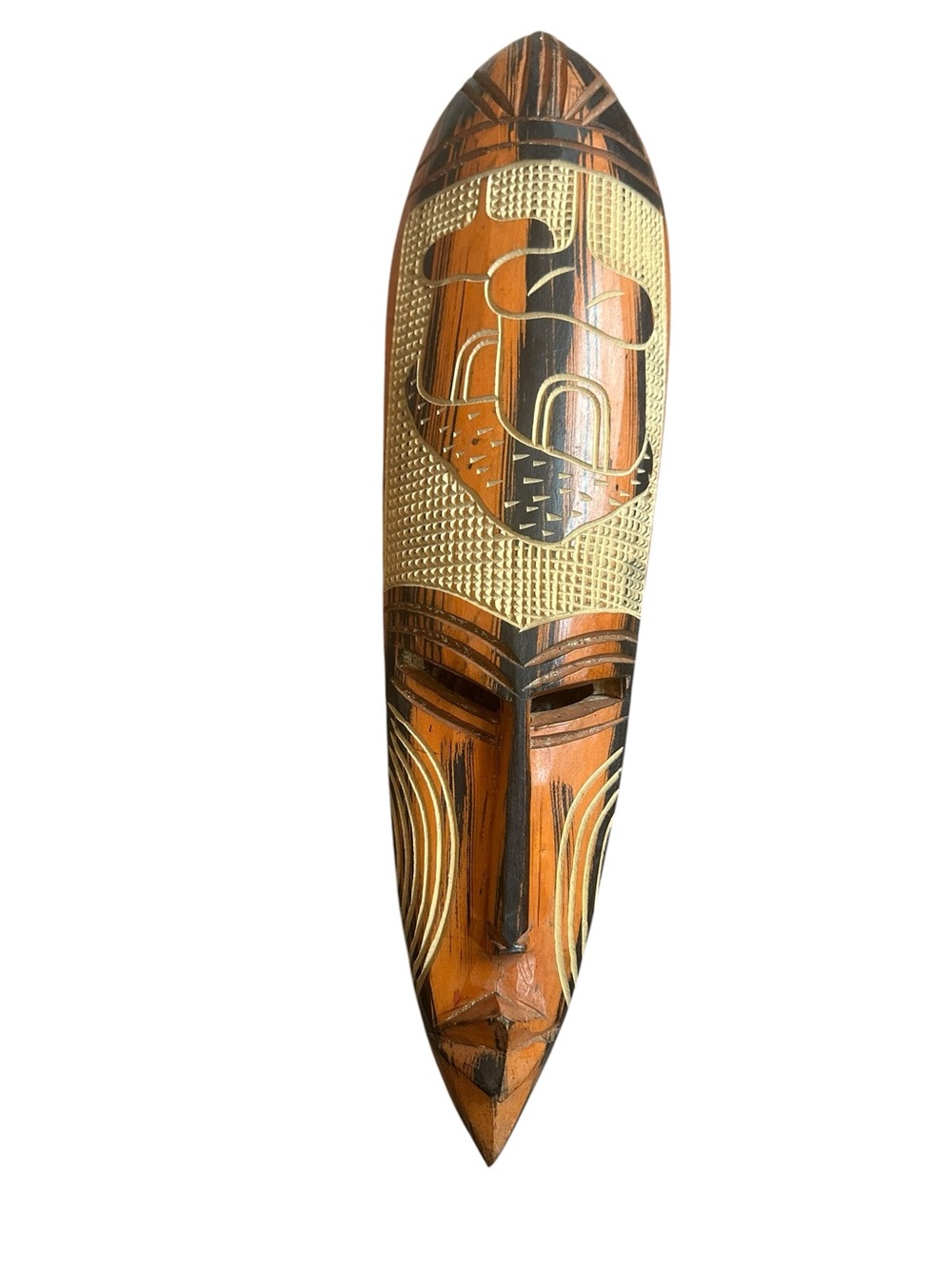 Handmade African Wooden Mask – Ivory Coast Village Scene – Hand Carved Wall Art